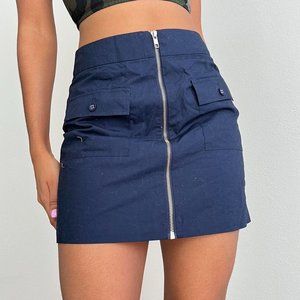 zip front tech fabric skirt